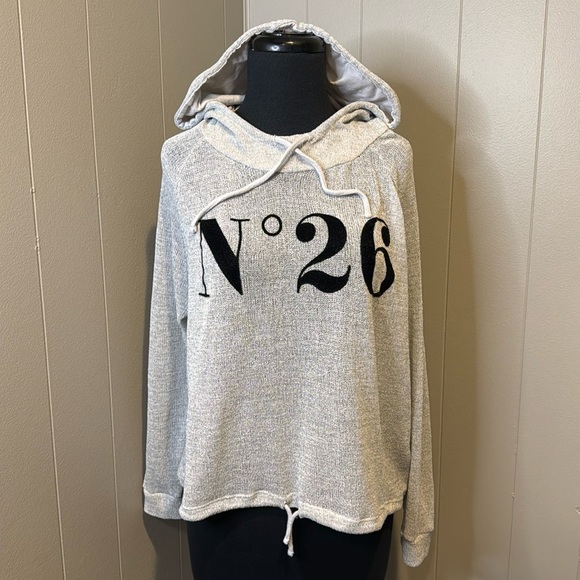 H&M Divided Women’s Large Knit Hoodie Sweater N°26 Drawstrings Long Sleeve - Picture 1 of 7